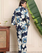 White & Blue Flower Co-ord Set