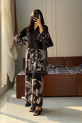 Black Floral 2 Pcs Co-ord Set