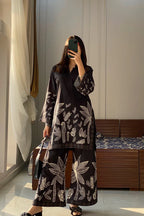Black Floral 2 Pcs Co-ord Set