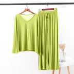 2Pc V-Neck Casual lounge wear set