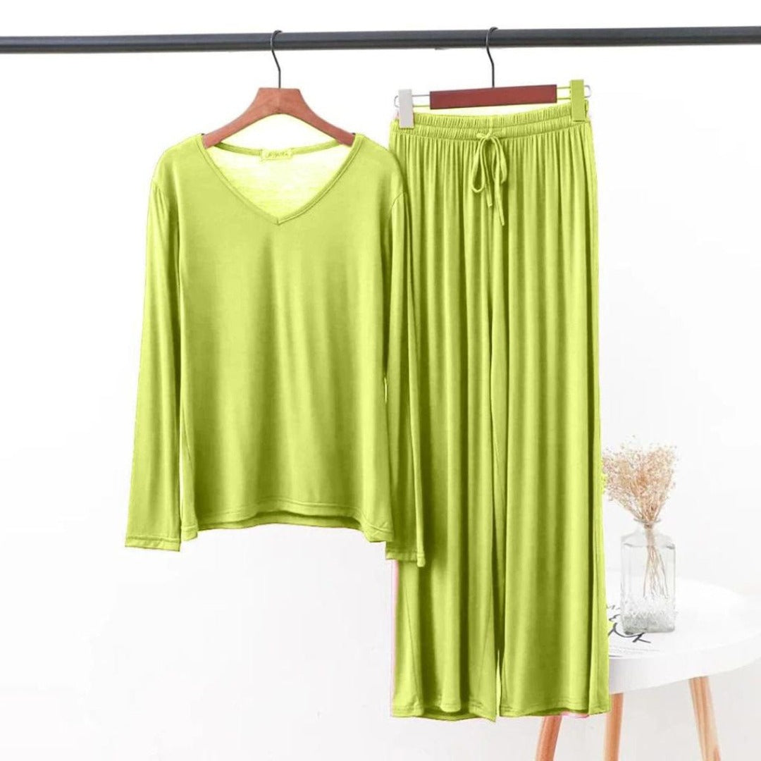 2Pc V-Neck Casual lounge wear set