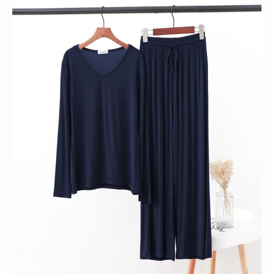 2Pc V-Neck Casual lounge wear set