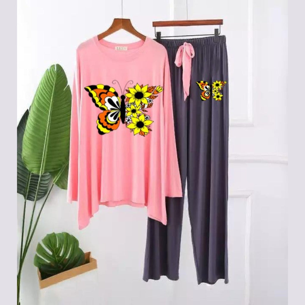 Colored Butterfly Lady Printed Loungewear
