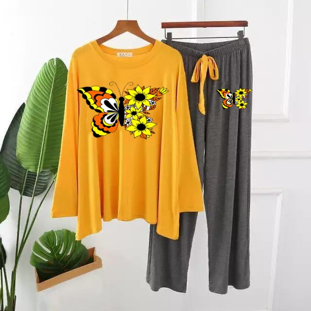 Colored Butterfly Lady Printed Loungewear