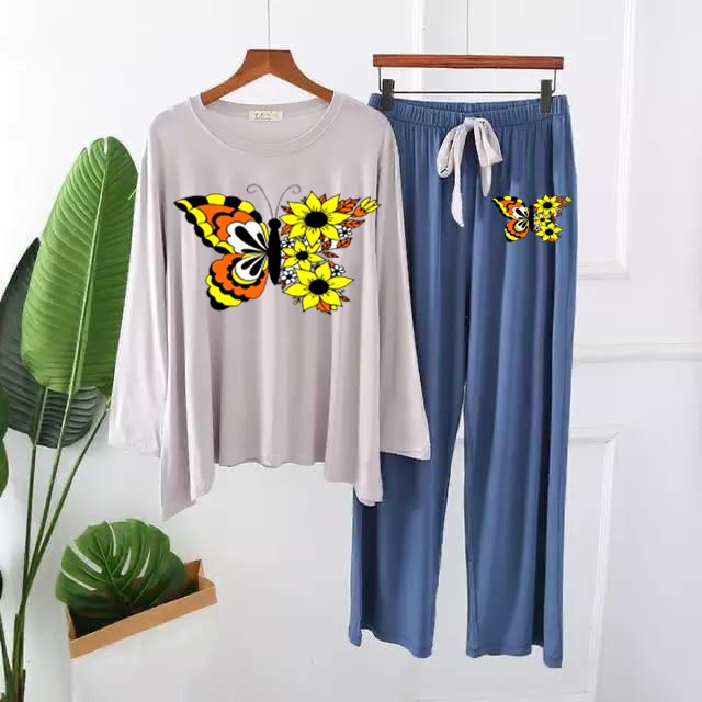 Colored Butterfly Lady Printed Loungewear