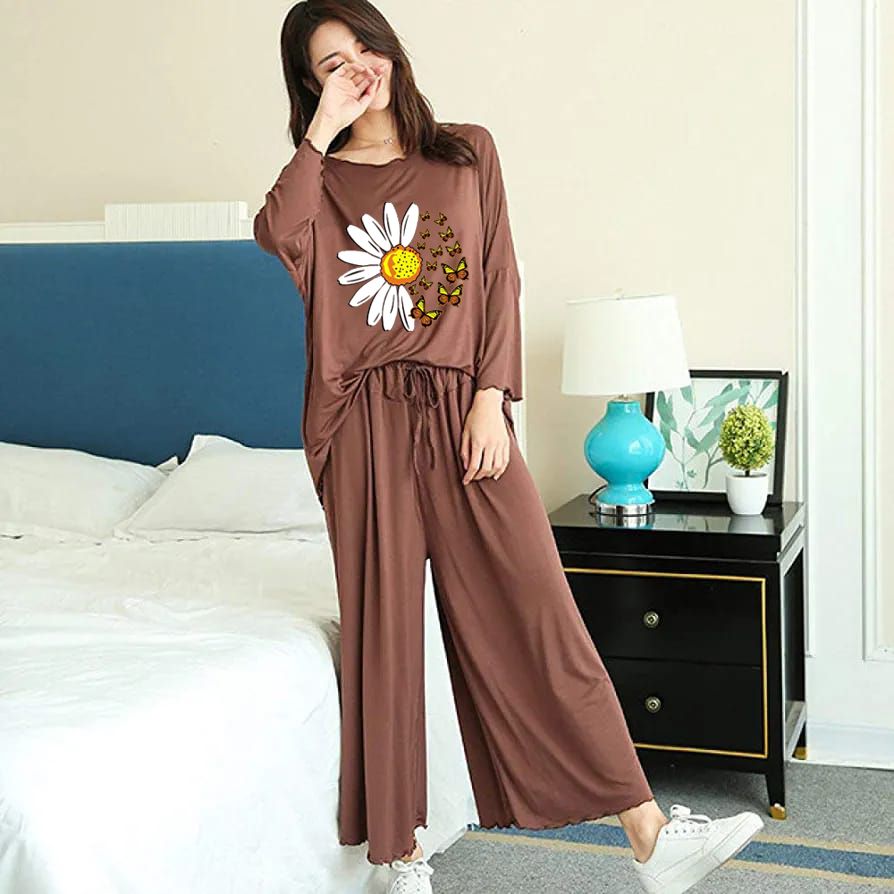 Daisy Flower Printed 2 Pcs Plazo Lounge Wear