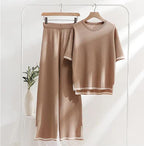 2PC BEIGE STYLE WOMEN LOUNGE WEAR