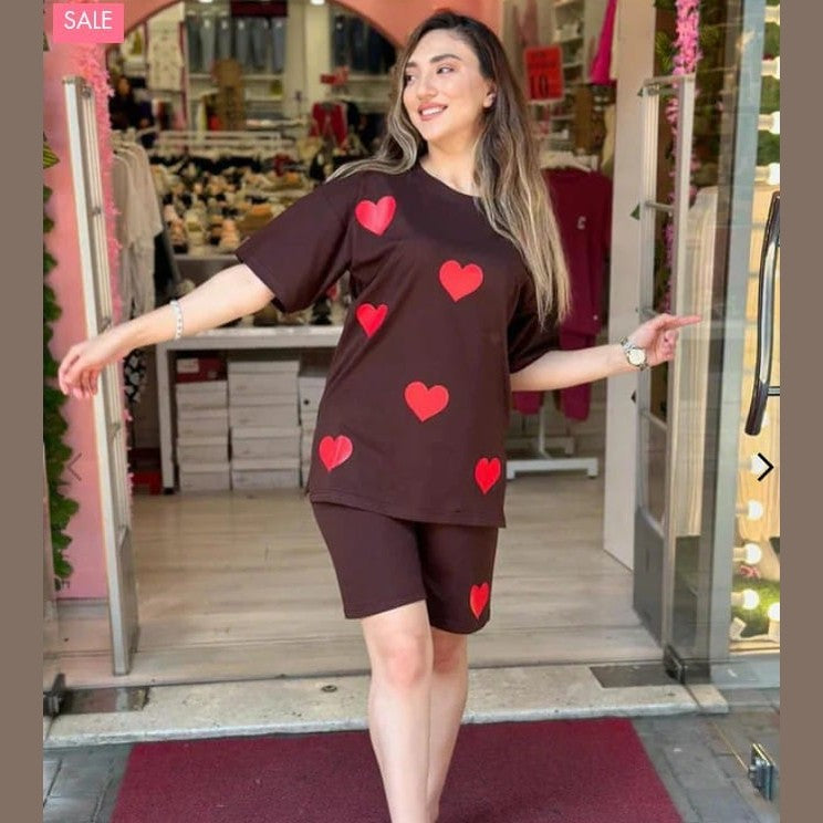 Love Printed Short Pj Set