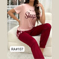Pink Sleep Eyes Printed Pajama Set