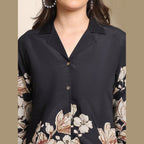B#255 Black Floral Co-ord Set