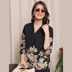 B#255 Black Floral Co-ord Set