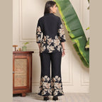 B#255 Black Floral Co-ord Set