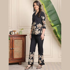 B#255 Black Floral Co-ord Set