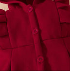 Kids Button Hoodie - Maroon